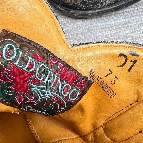 Old Gringo Little G Heart Crackle Distressed Leather Western Boots Size 7 - Picture 13 of 16
